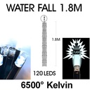 9573 - EXTENSION - Water Fall 120 LEDS (Progressif) - Ht. 1,80 m x 20 cm -  Fil Noir - Blanc Froid 6500°K