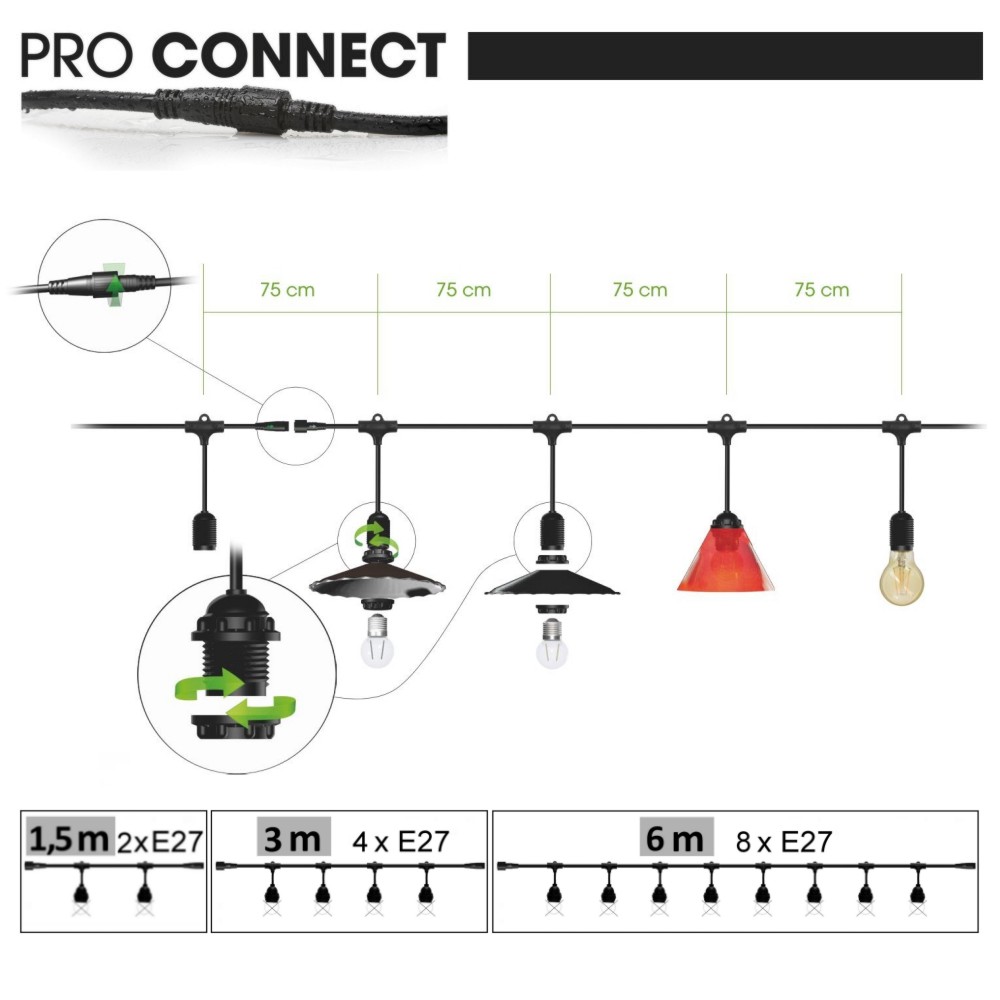 8606-G33 - Guirl. 6m 8xE27/G45 Fil 1700K