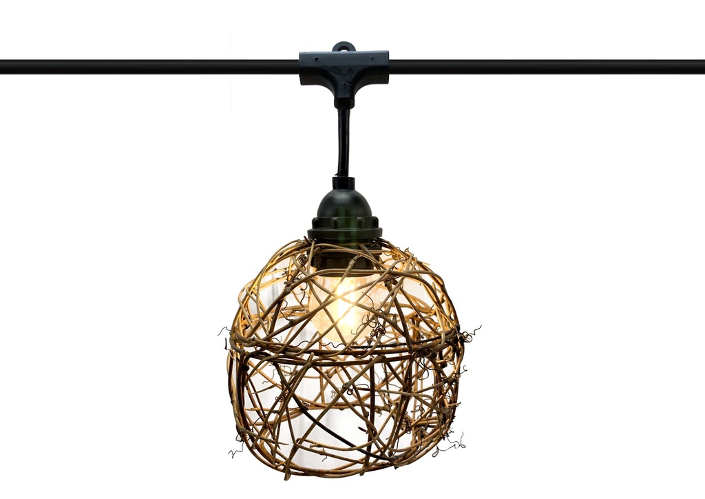 8606-G33-60L-P - Guirlande 6m 8xE27 Rattan Ball + prise