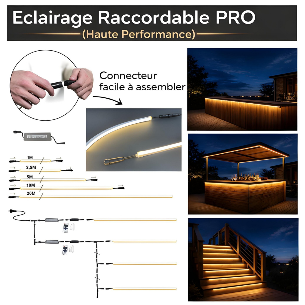 Kit Escalier 8 Bandeau Lumineux Silicone 1,2m