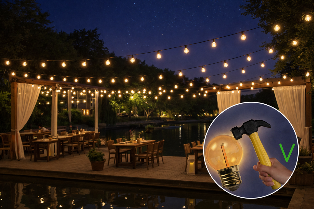 Guirlande 96m TEMPEST (Ampoules Incassables) 192xE27/G45 LED 1W - 1700K