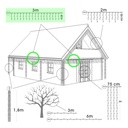 9540 - EXTENSION - Frange courte 60 LEDS (Fixe) - L 3 m x H 40 cm -  Fil Noir - Blanc Chaud 2200°K