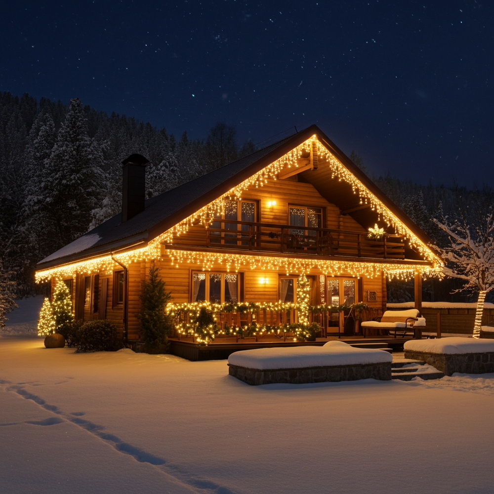 9540 - EXTENSION - Frange courte 60 LEDS (Fixe) - L 3 m x H 40 cm -  Fil Noir - Blanc Chaud 2200°K