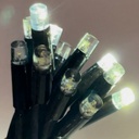 9552 - EXTENSION - Rideau long 60 LEDS (Flash) - Larg. 0,75m x Ht 200cm - Fil Noir - Blanc Chaud 4000°K