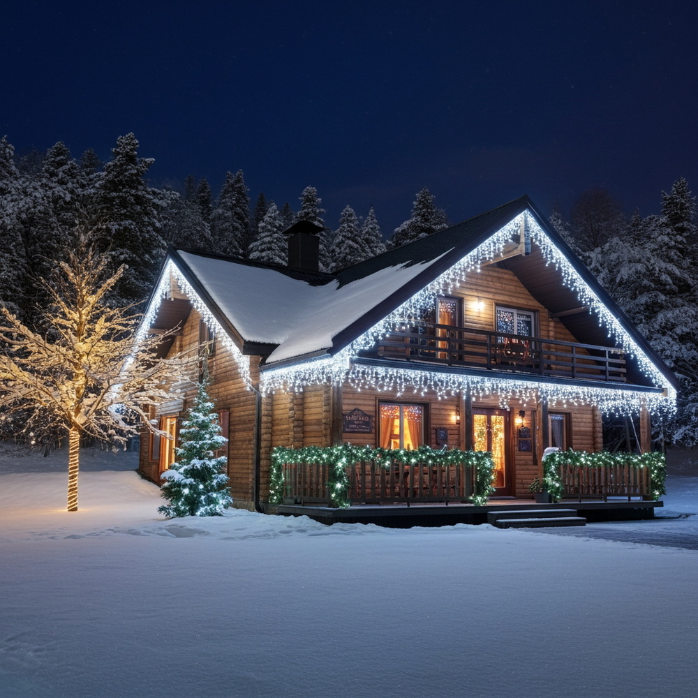 9523 - EXTENSION - Guirlande 60 LEDS (Flash) - 6 m - Fil Noir - Blanc Froid 6500°K