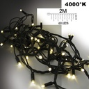 EXTENSION - Stalactite 60 LEDS (Flash) - L 2 m x H 55 cm -  Fil Noir - Blanc Chaud 4000°K