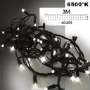 9543 - EXTENSION - Frange courte 60 LEDS (Flash) - L 3 m x H 40 cm -  Fil Noir - Blanc Chaud 6500°K