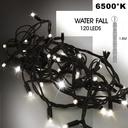 EXTENSION - Water Fall 120 LEDS (Progressif) - Ht. 1,80 m x 20 cm -  Fil Noir - Blanc Froid 6500°K