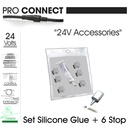 Set de 6 bouchons + Colle silicone Etanche (Bandeaux LED )