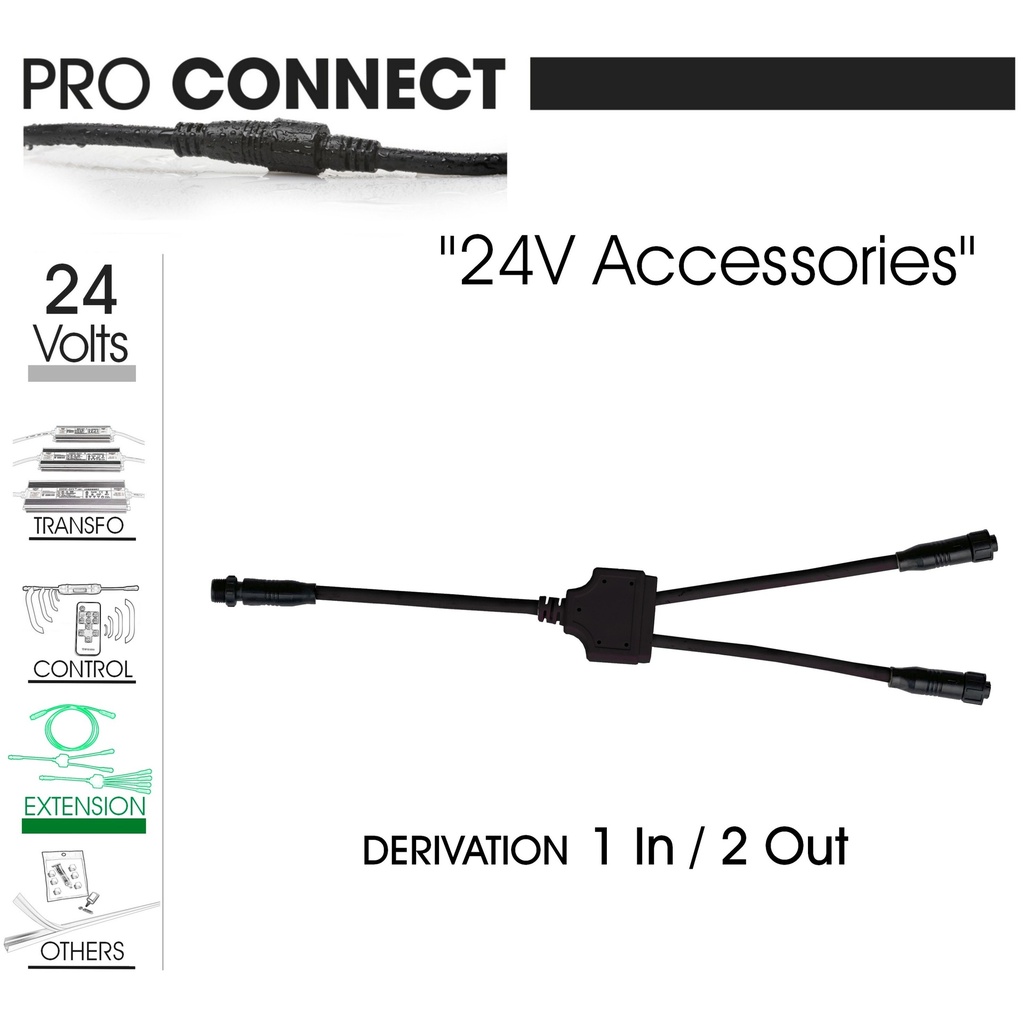 Répartiteur 2 voies d'alimentation 24V - Bandeaux LED (3000°K)