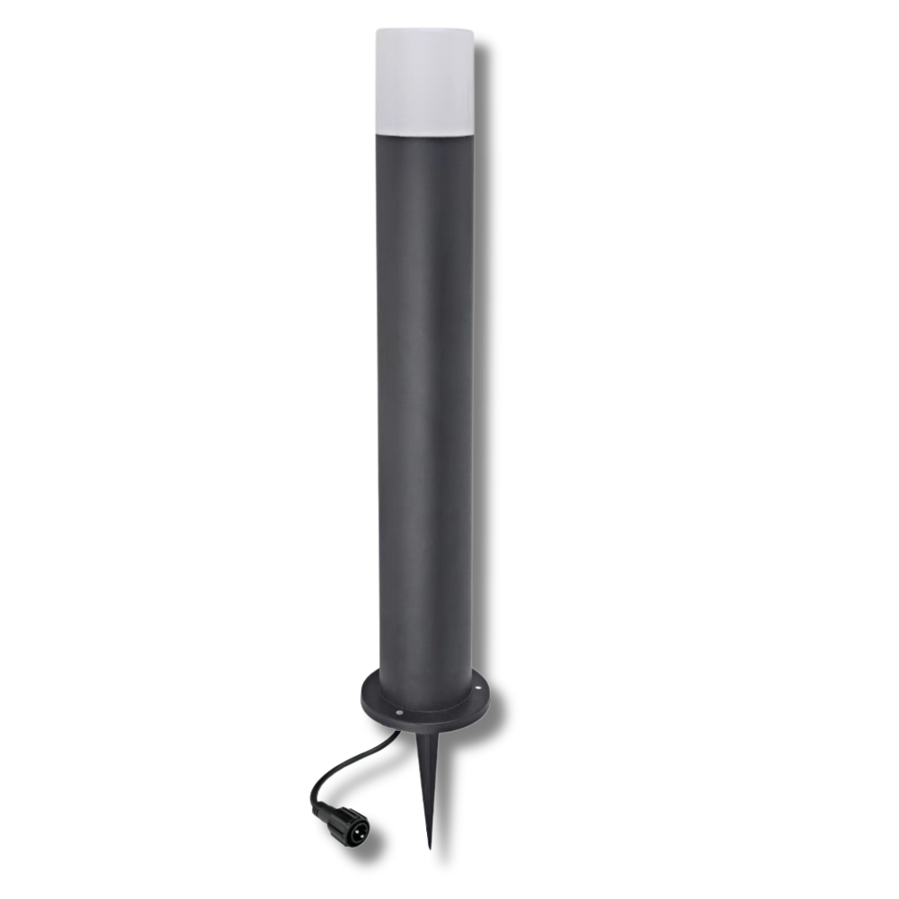 Borne Noire ZEN, Ø 7,6cm + Piquet Ht 60cm