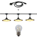 Guirlande 6m COUPELLE METAL (Ampoules Transp.) 8xE27 LED 2W - 3000K + prise