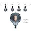 Guirlande 6m MODERN GREY (Ampoules Fumées) 8xE27/G125 LED 4,5W - 2100K