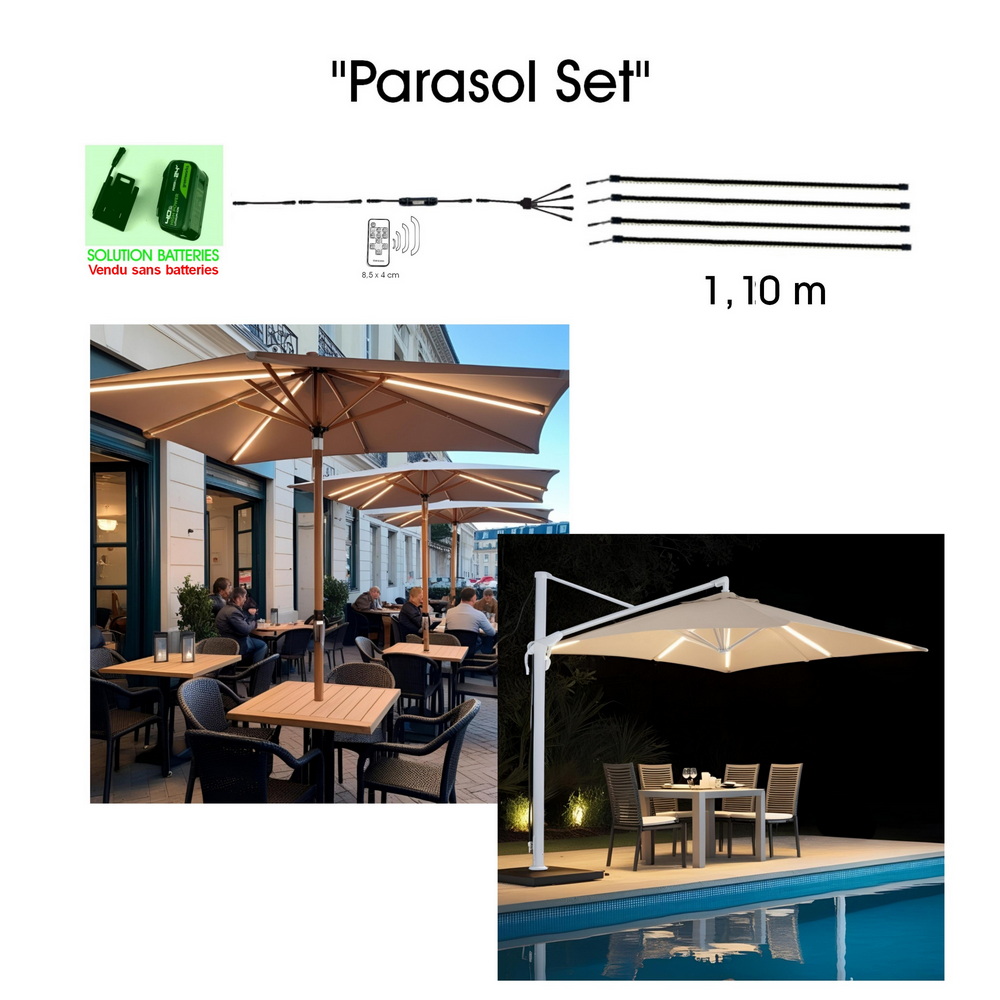 1014 B - Parasol Lighting Kit via Battery (24V Adapter)