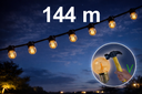 [8598-G11] Guirlande 144m TEMPEST (Ampoules Incassables) 288xE27/G45 LED 1W - 1700K