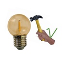 6 Ampoules Incassable TEMPEST E27/G55 Fil. LED 1W 1700K - Antic (Soit 2.95€/pc)