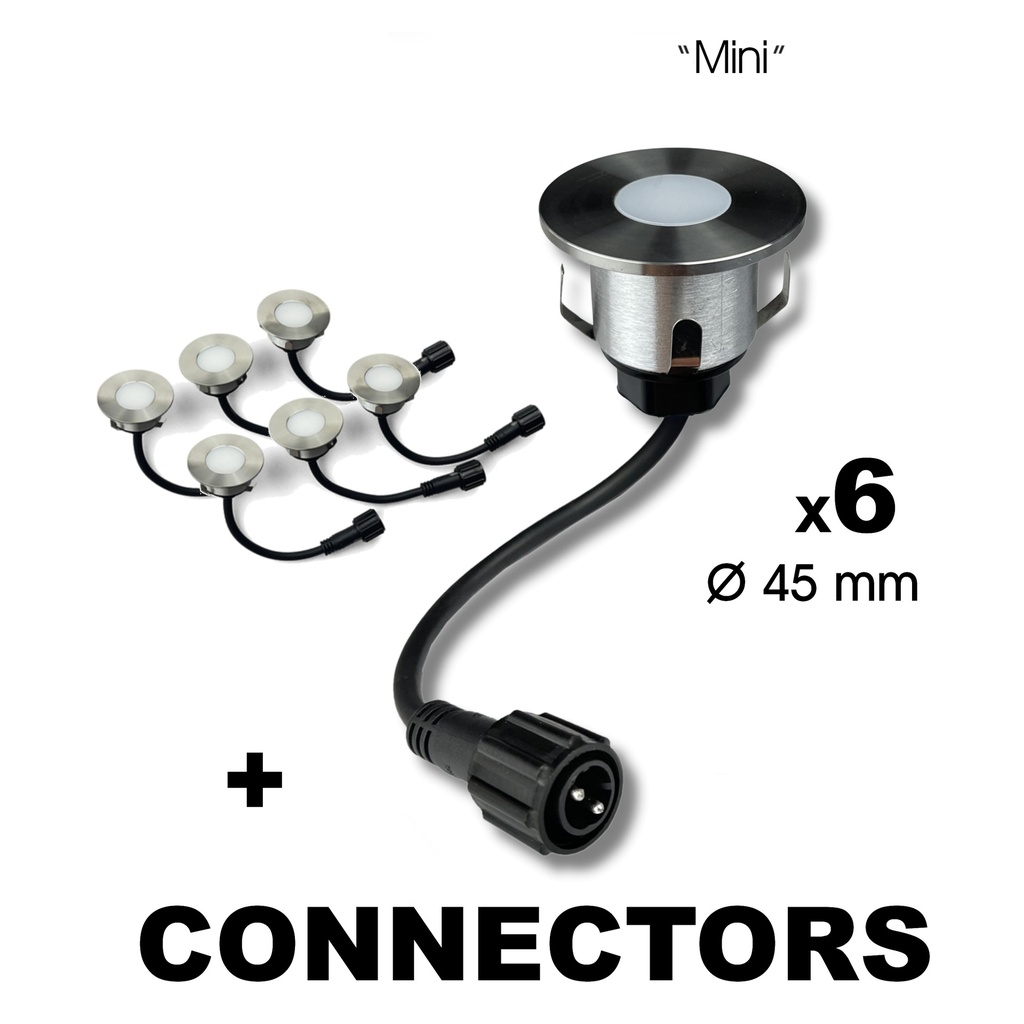 2026-Set6 - Kit 6 Mini recessed Ø4.5cm - 3000°K