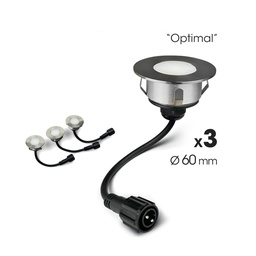 [2036] 2036 - 3 Focos de encastrar para madeira Ø6cm - 3000°K