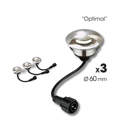 [2036-D301] 3 Spots encastrés bois Ø6cm - Diffuseur 1 fenêtre