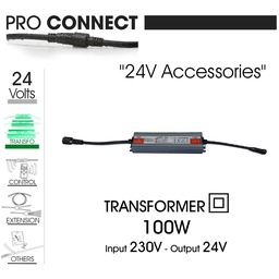 [F110] Transformateur 100W - 230V/24V - pour Bandeaux LED (Pro Connect)