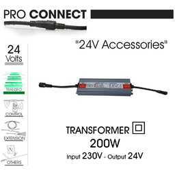 [F120] Transformateur 200W - 230V/24V - pour Bandeaux LED (Pro Connect)