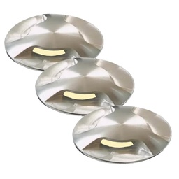 [D303] D303 - 3 Geborstelde aluminium kappen voor Ø6cm Spotlight 2036 - 3 ramen