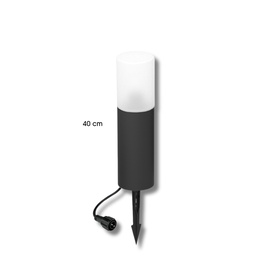 [4233] 4233 - Borne Noire Ø 11,4cm + Piquet Ht 40cm