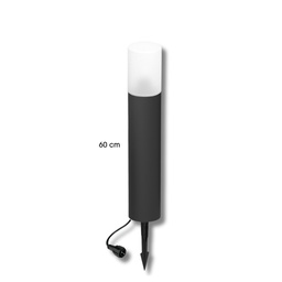 [4234] Borne Noire Ø 11,4cm + Piquet Ht 60cm