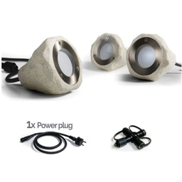 [3216-Set] Kit 3 Projecteur résine imitation Pierre 2W