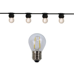 [8506-G40] Guirlande 6m MOON (Ampoules Transp.) 12xE27/G45 LED 1W - 3000K