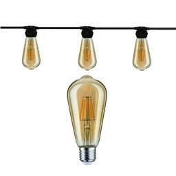 [8503-G46] Guirlande 3m MIDNIGHT (Ampoules Vintage) 6xE27/ST64 LED 4,5W - 2200K