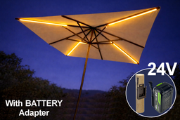 [1014B] PRO Sonnenschirm-Beleuchtungsset Batterien: 4x LED-Streifen 1,1 m (4x750 Lumen)